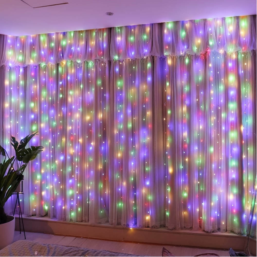 1 Set Of Led Curtain Lights, Garland Fairy String Lights, Holiday ...