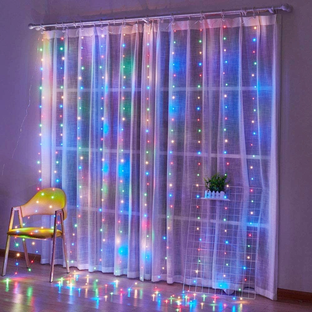 Led Curtain Lights Garland Fairy String Lights Holiday - Temu