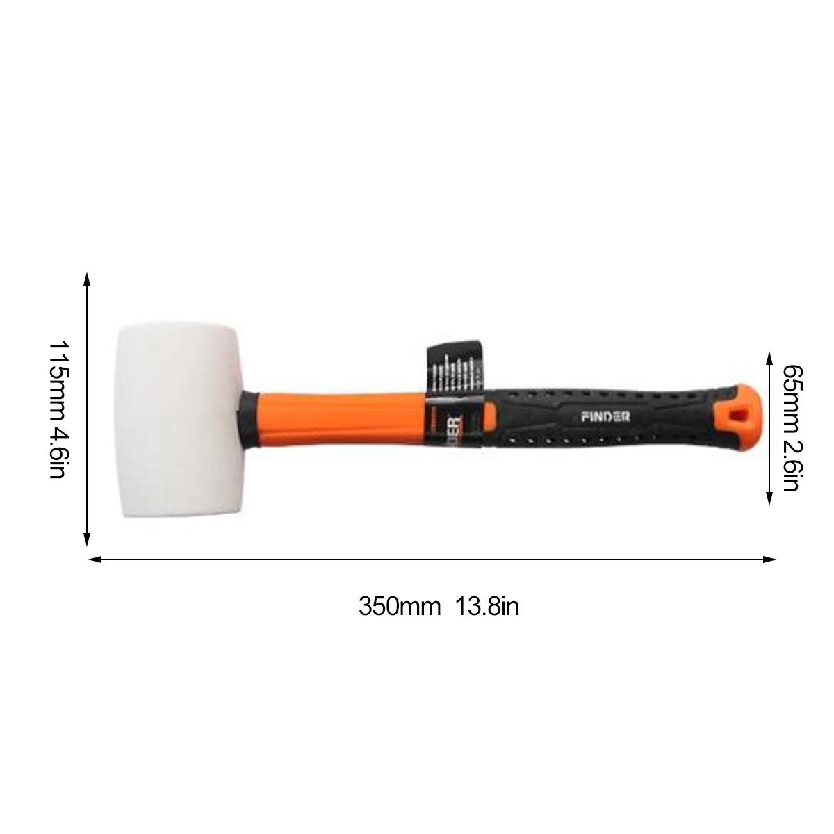 1pc Hand Hammer Shock Absorbing Black/White Rubber Mallet With Non-Slip  Grip 8oz/12oz/16oz/20oz/24oz/32oz