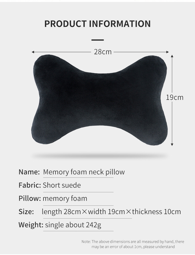 TravelMate Car Neck Pillow (Soft Version)- Neck Pillow; Car Pillow; Memory  Foam Neck Pillow; Neck Rest Pillow; Car Neck Pillow (Color: Black)