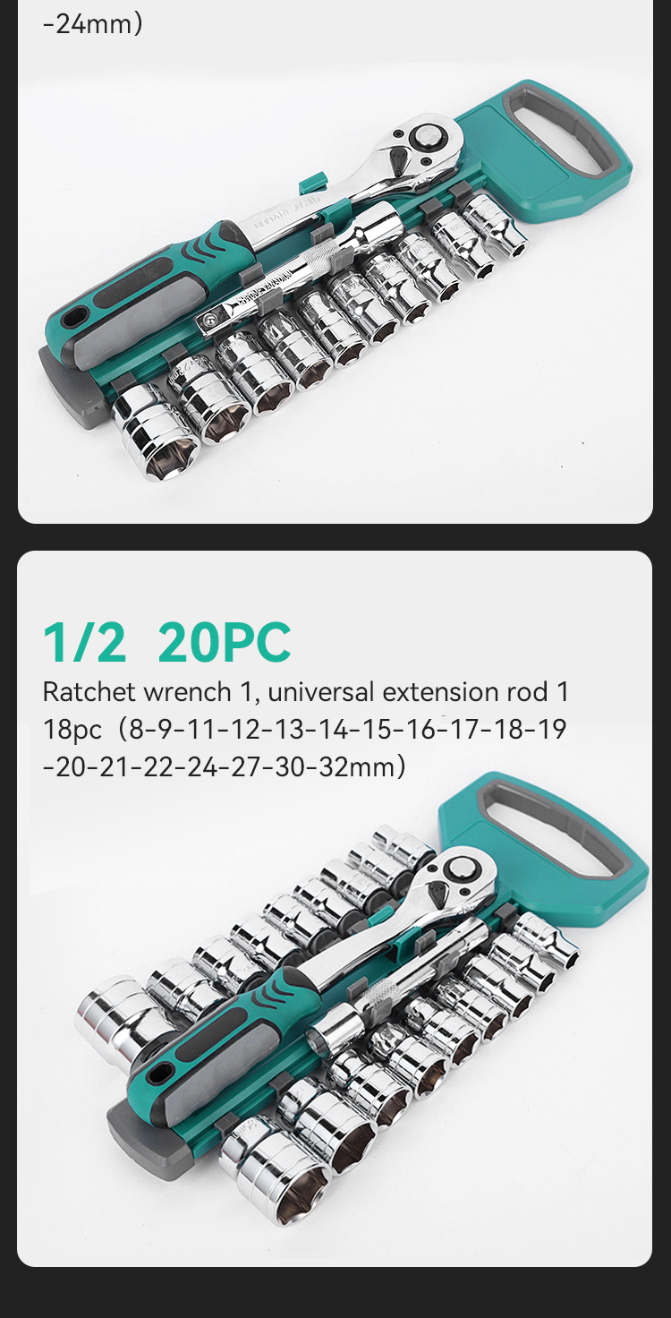 Ratchet Wrenches Set ELEAD 33-Piece Combination Ratchet Wrench Set | CR-V Steel Wrench Set Metric And Standard