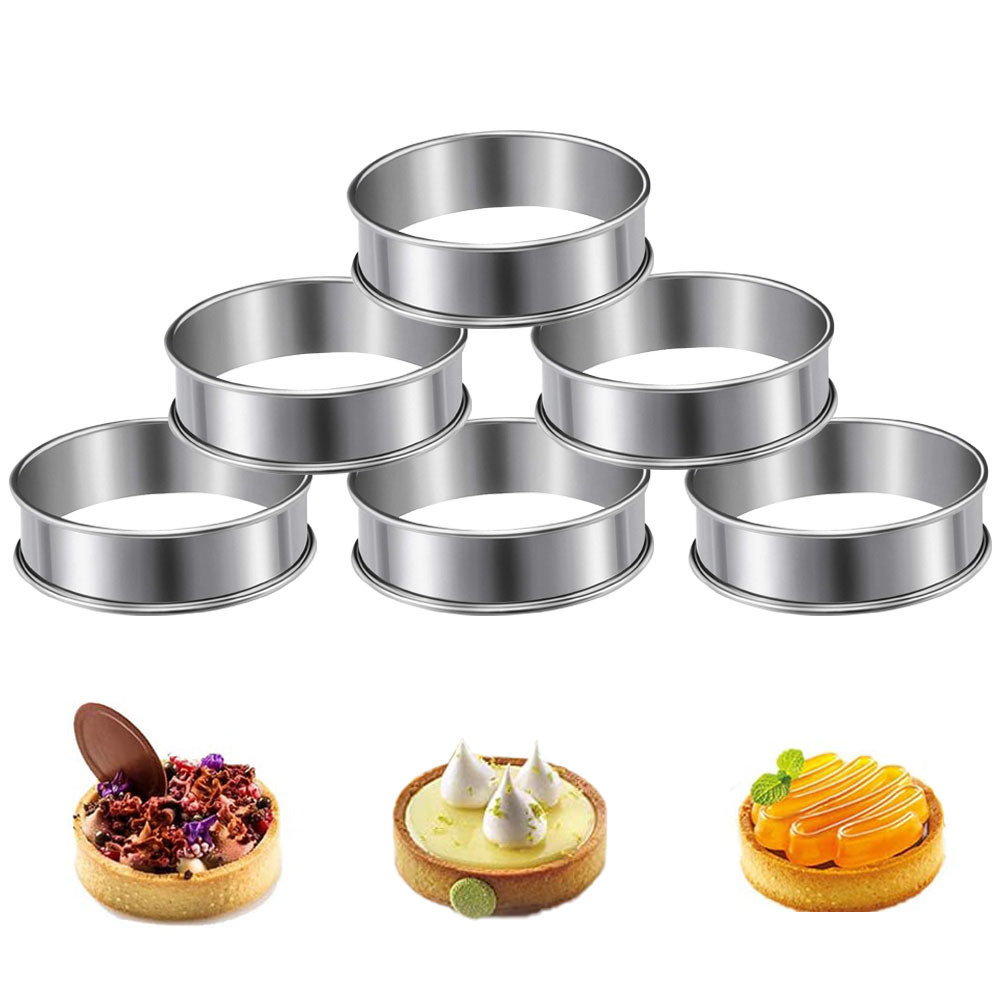 1pc Round English Muffin Ring Stainless Steel Double Rolled Tart Rings  Bread Crumpet Mousse Mould Cake Decorating Tools Bakeware - AliExpress