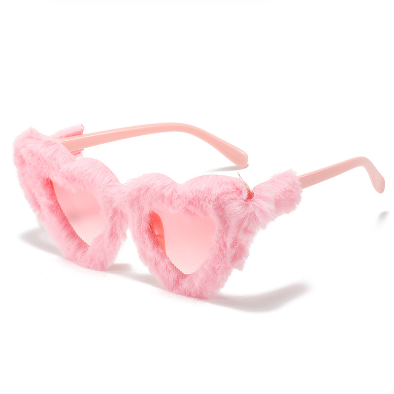 Pinkdeer Women's Plush Sunglasses Eyewear Fluffy Fuzzy Cat Eye