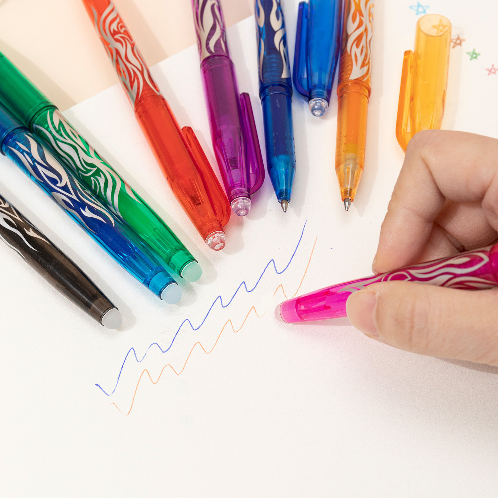 8 bolígrafos borrables unisex, bolígrafos borrables de 0,5 mm, bolígrafos  borrables con tinta unisex, bolígrafo retráctil borrable con tinta térmica  (colores que se muestran en la foto)