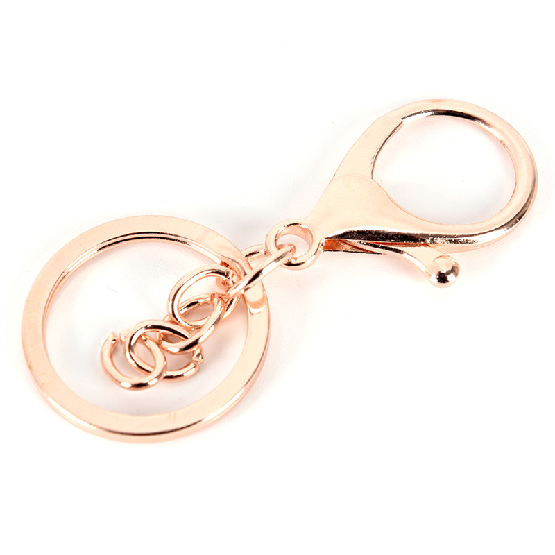 10 Large Rose Gold Keychains with Clasp, lobster clasp, swivel key cha