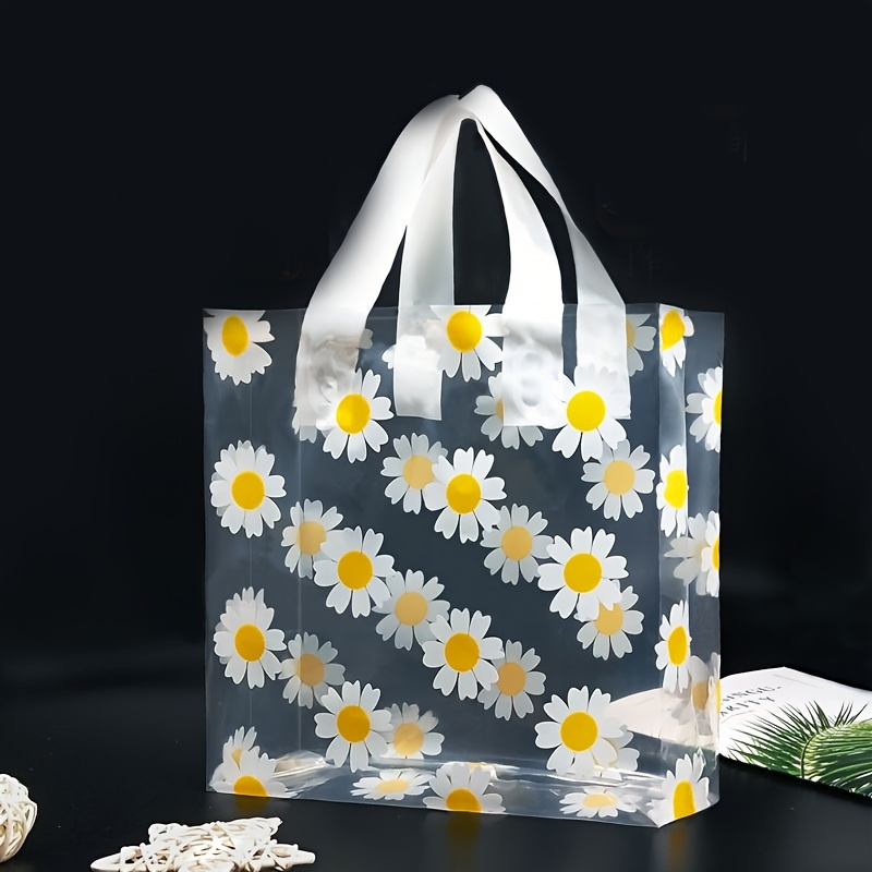 Summer Daisy Flower Tote Bag Girls Transparent Large-Capacity PVC Gift Bag  Portable Storage Bags Plastic Cosmetic Bag - AliExpress