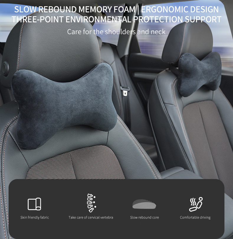Ergonomic Memory Foam Car Pillow Set for Comfortable Driving