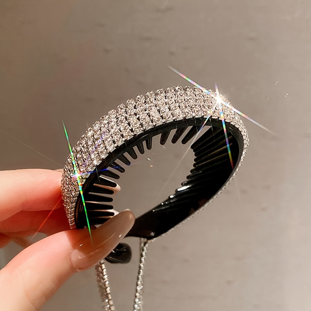 

Rhinestone Decor Tassel Hair Clip Horsetail Buckle Twist Clip Bling Hair Accessory For Women And Daily Use