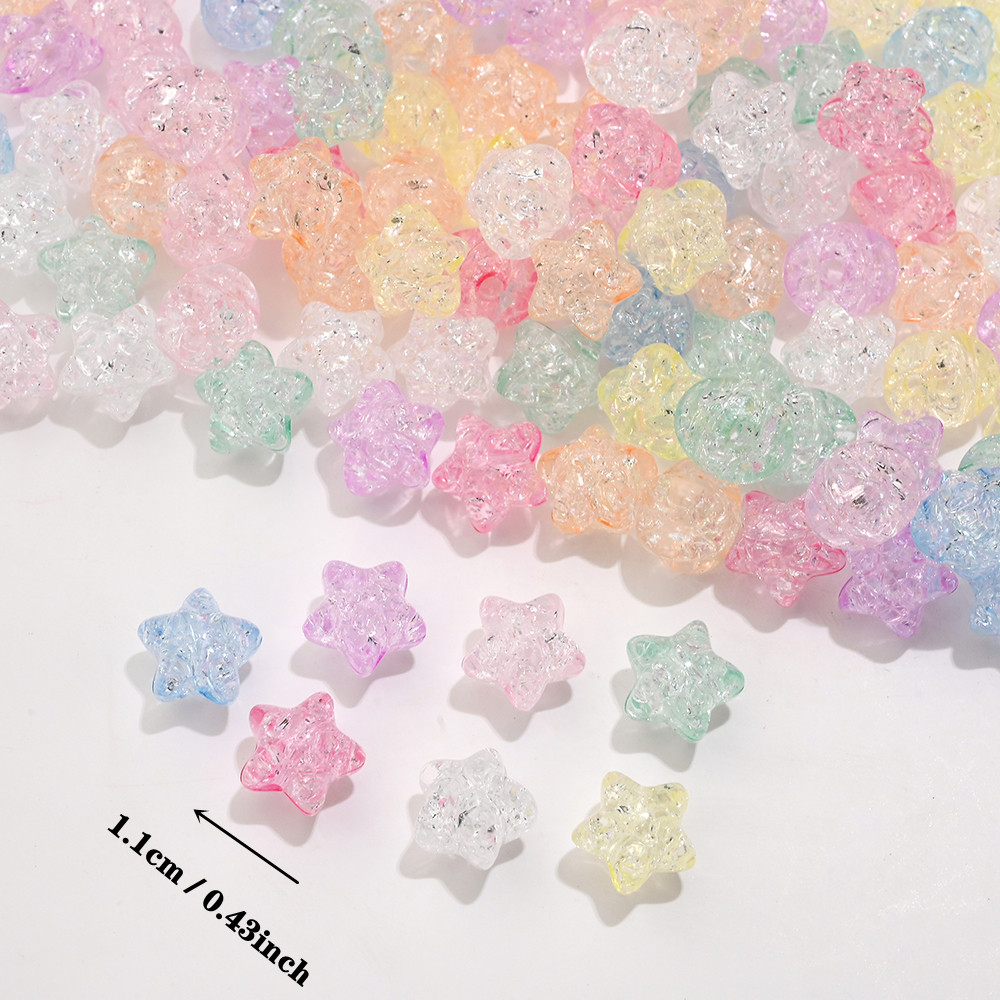 Frosted Star Beads, Kawaii Star Shaped Beads, Clear Star Beads for Jewelry  Making, Pastel Star Beads for Bracelet 