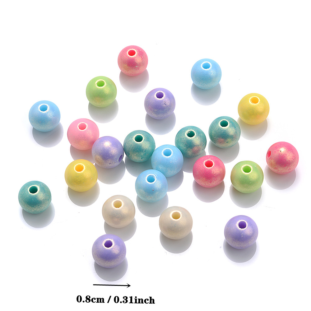 Ab Candy Color Acrylic Round Pastel Beads Assorted - Temu