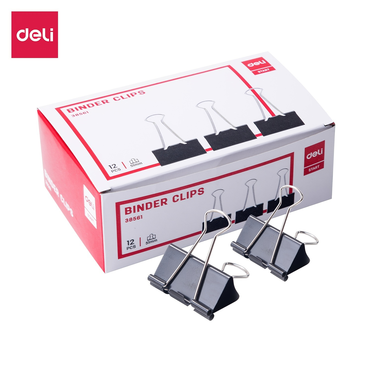 12pcs Binder Clips Paper Clamps For Office Supplies Black Office