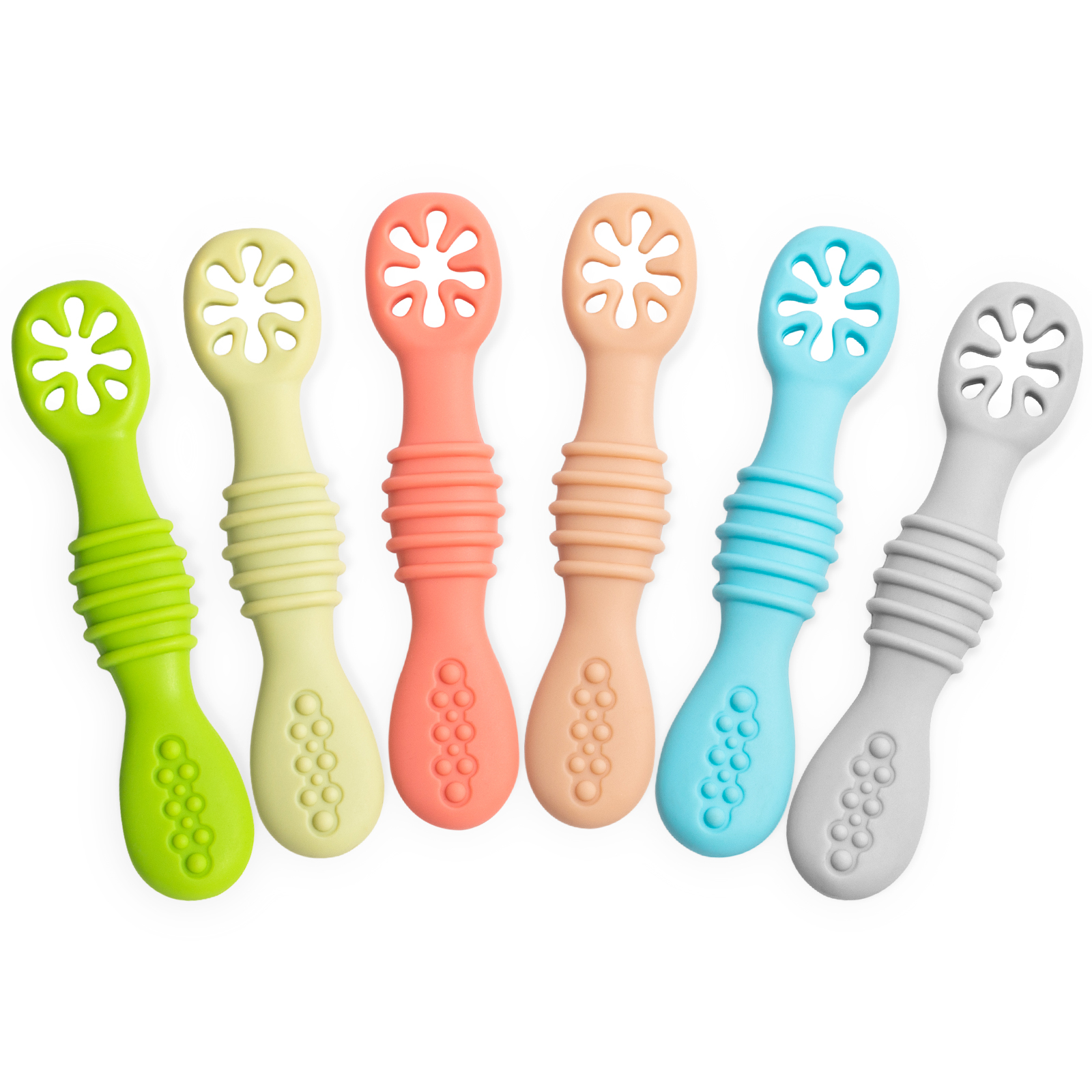  WeeSprout Baby Spoons for Self Feeding 6 Months +, Soft &  Durable Silicone Baby Utensils for Sensitive Gums & Teeth, Easy Grip  Handles for Little Hands, Set of 3 Silicone Baby