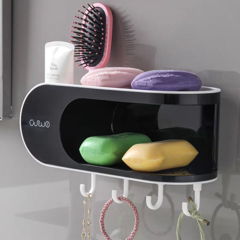 Wall Mounted Double Layer Soap Storage Rack - Punch Free Soap Holder With  Creative Draining System - 6.61lbs Capacity - Easy To Clean And Organize Bathroom  Soap Dish - Temu