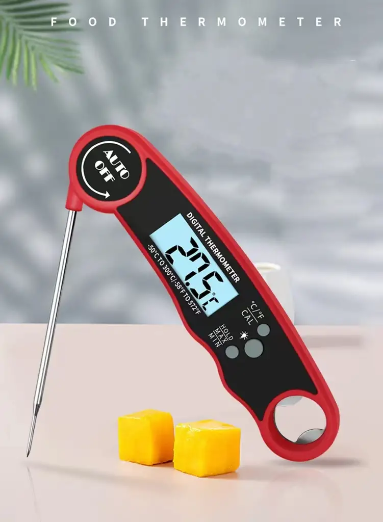 Waterproof Digital Instant Read Meat Thermometer With 4.6Folding Probe  Backlight & Calibration Function For Cooking Food Candy, BBQ Grill,  Liquids,Beef.