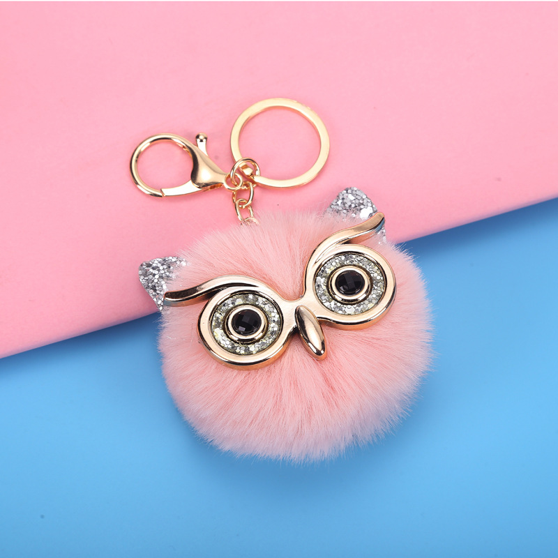 Lollipop Fur Keychain Real Fur Pom Pom Fur Fox Ball 