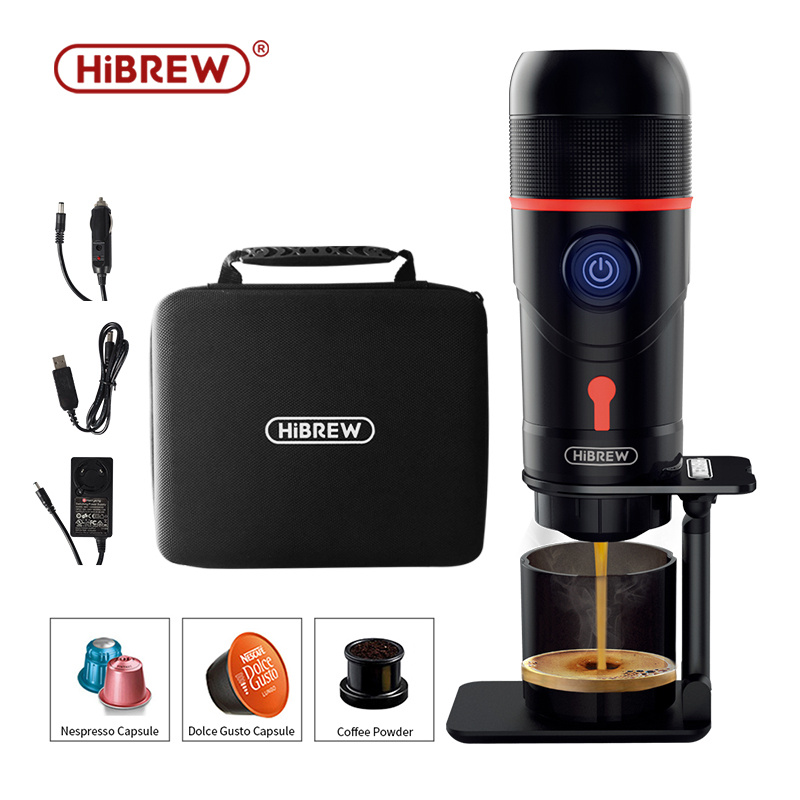 HiBREW Wireless Electric Portable Espresso Coffee Machine for Car & Home  Camping Coffee Maker Fit Nespresso Dolce Capsule Powder