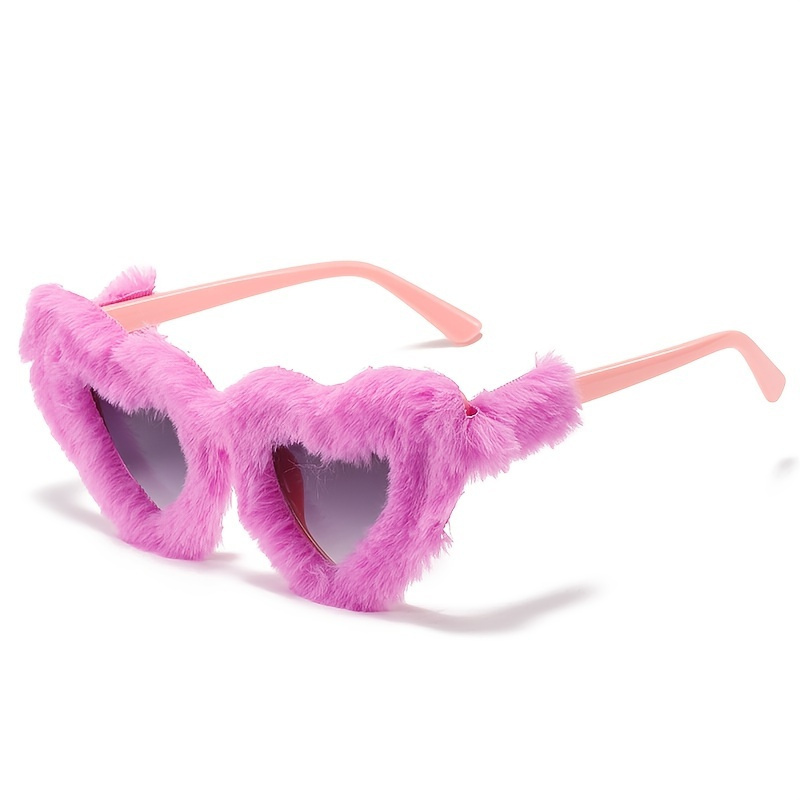 Pinkdeer Women's Plush Sunglasses Eyewear Fluffy Fuzzy Cat Eye