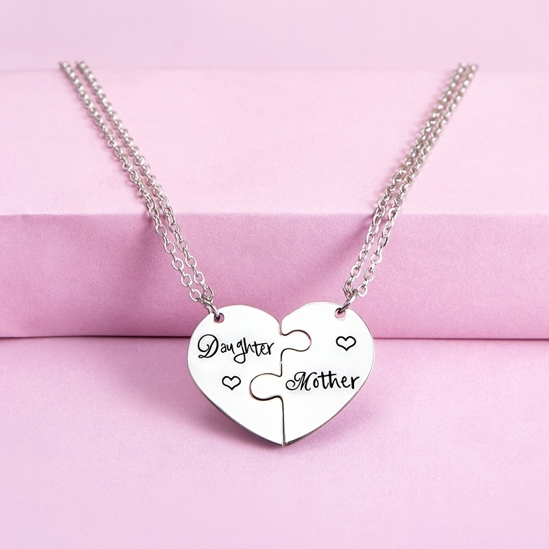 Mother's Day Gift Mother Daughter Love Puzzle Necklace Two - Temu