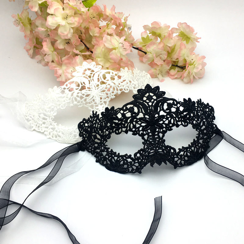 Cosplay Makeup Dance Black Lace Makeup Semi Facial Novelty White Eye