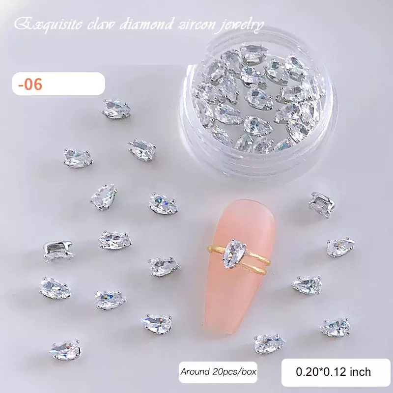 50pcs/bottle Small Zircon Claw Nail Rhinestone Sparkle Diamonds