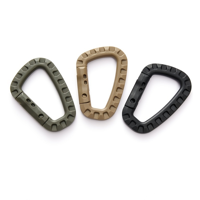 1pc Tactical D Keychain Shape Hook Buckle Clip Climbing Army Carabiner Fit  Outdoor Camping