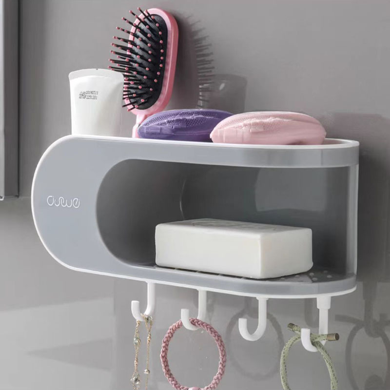 Wall Mounted Double Layer Soap Storage Rack - Punch Free Soap Holder With  Creative Draining System - 6.61lbs Capacity - Easy To Clean And Organize Bathroom  Soap Dish - Temu