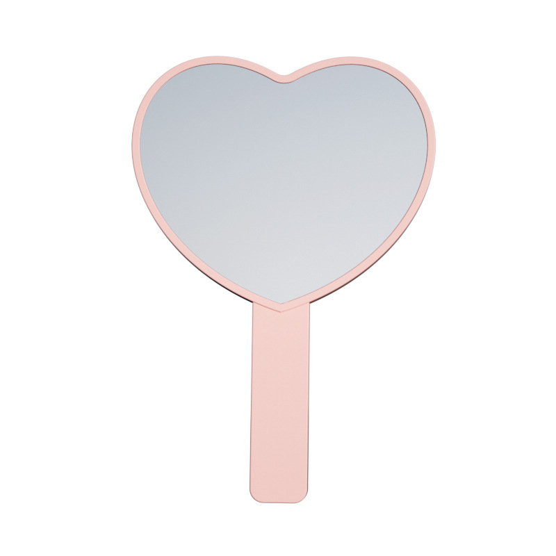 Heart Shaped Travel Handheld Hand Mirror Mirror Handle With Cosmetic