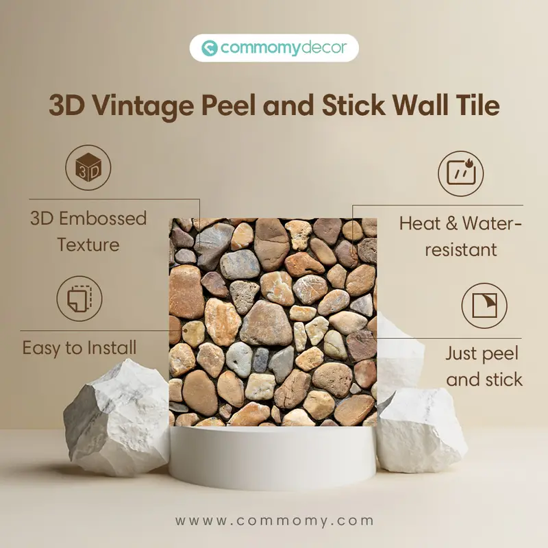 10 piezas de azulejos de pared de piedra 3D Peel and Stick - Temu Mexico