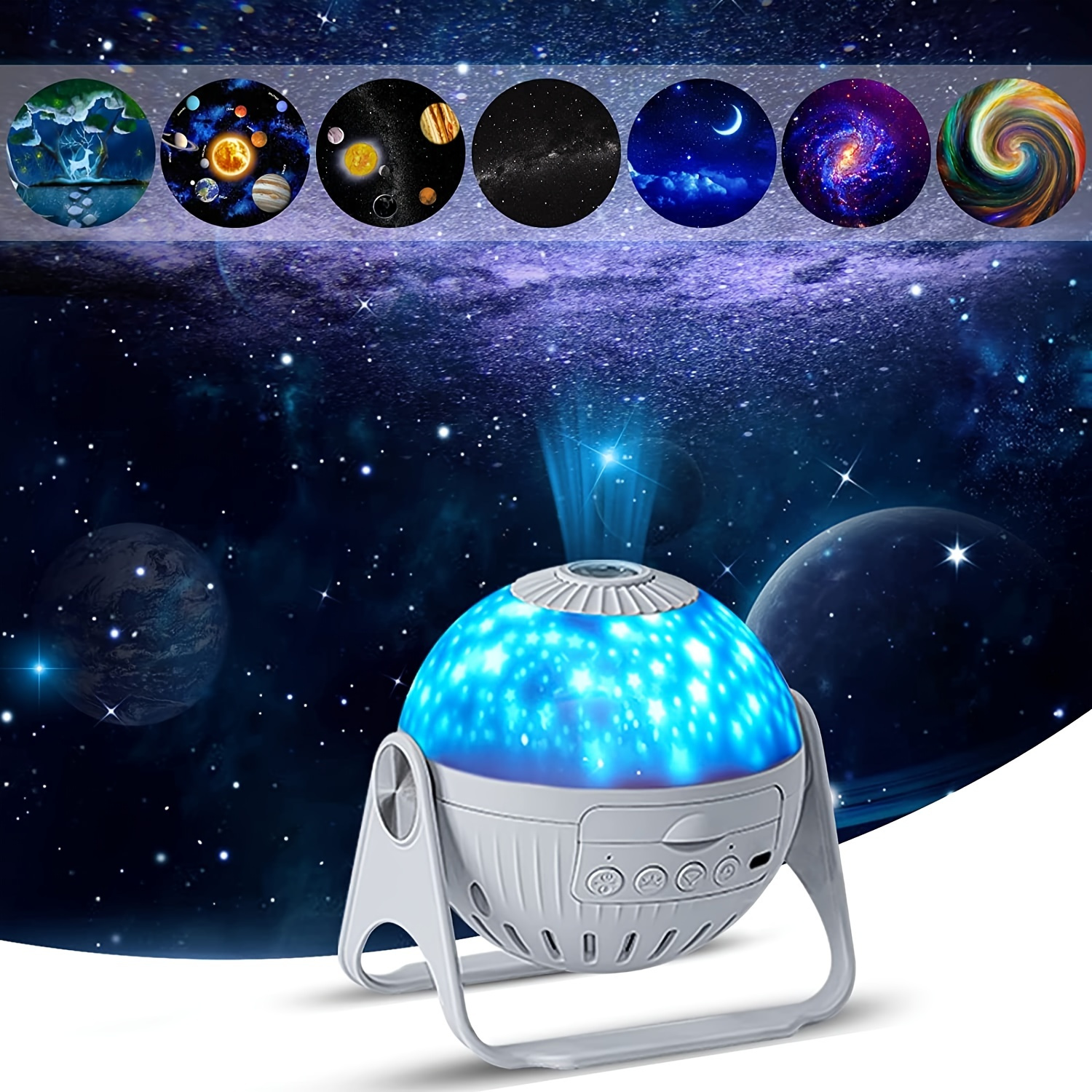 

1pc Planetarium Projector, Galaxy Projector, 7 In 1 Rotating Nebula Moon Star Projector, Bedroom Projection Lamp, Decorative Night Light