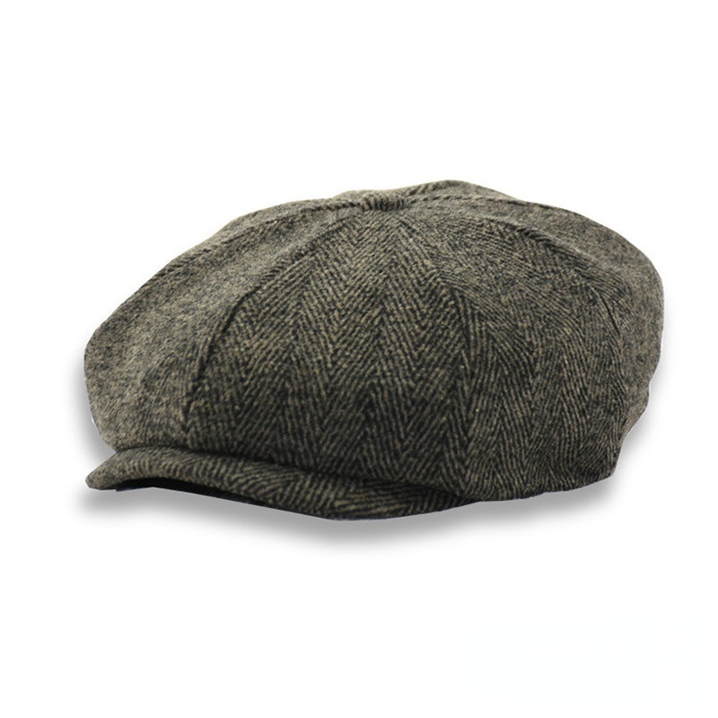 1pc vintage herringbone tweed newsboy cap cosplay hat
