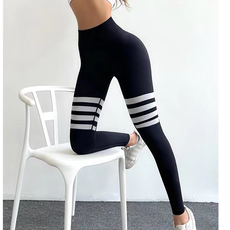 SOLID & STRIPED, Pants & Jumpsuits, Solid Striped Workout Set Sport  Leggings And Sports Bra Blackout Multi Small
