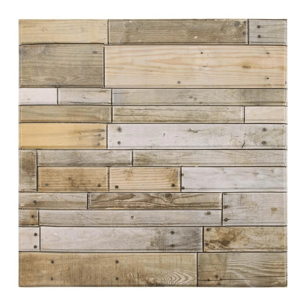 WM95914101 Distressed white blue faux wood planks 3D Wallpaper