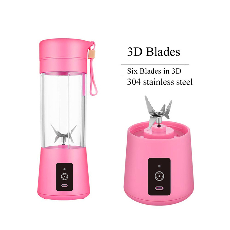 380ml 4 colors usb rechargeable personal portable blender for smoothies and shakes mini juicer cup for travel small size blender with powerful motor and easy to clean design details 2