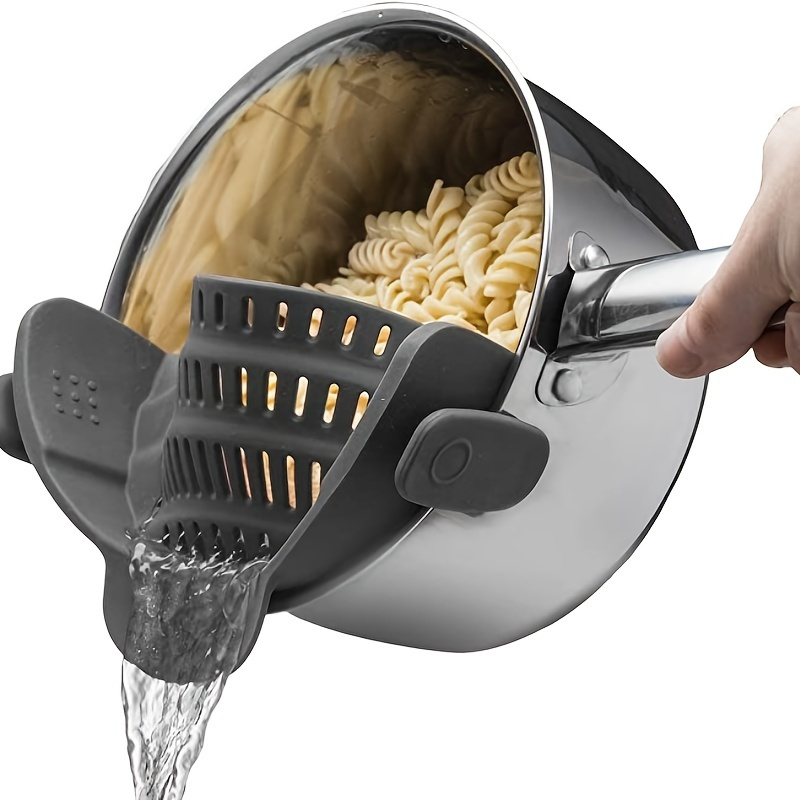 

1pc Adjustable Silicone Clip-on Strainer,pot Strainer And Pasta Strainer，vegetable & Fruit Drainage Basket，the Perfect Kitchen Accessory For Pots, Pans, And Bowls!