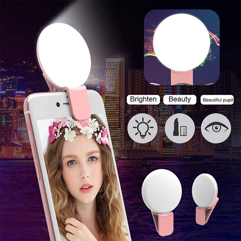 Selfie Ring Light Cell Phone Clip-on Fill Light LED Makeup Lamp Circle LED