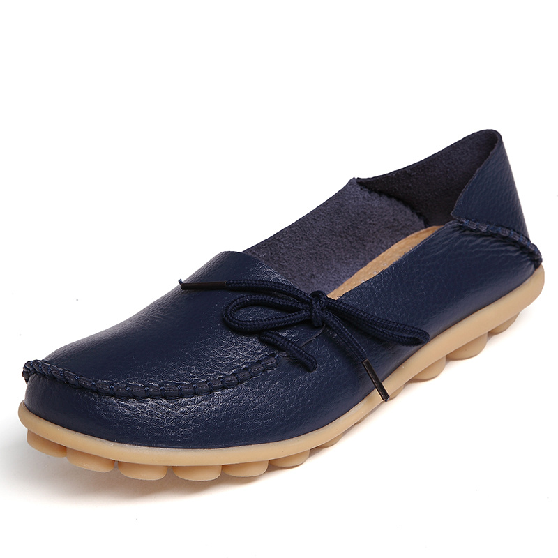 Blue leather 2025 loafers womens