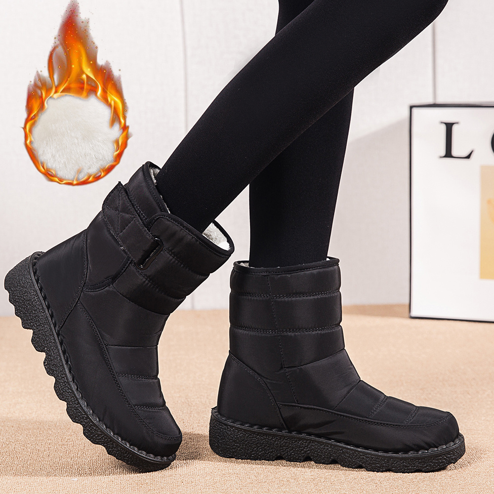 Women′ S MID-Calf Winter Snow Boots Tall Warm Non-Slip Waterproof