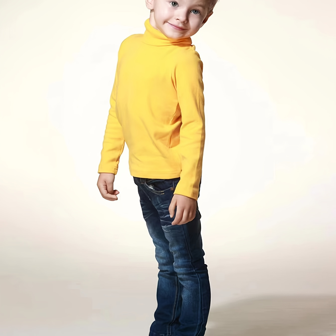 

Enfant en bas âge bébé T-shirt à manches longues col haut couleur unie haut pour filles garçons vêtements pour enfants