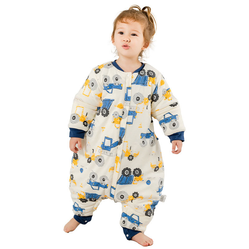 ZIGJOY Saco de Dormir con Piernas para Bebé 1.5 TOG Cremallera de Cadera  Manga Larga Algodón Pijama Manta con pies Mamelucos Mono Niño Niña Unisex
