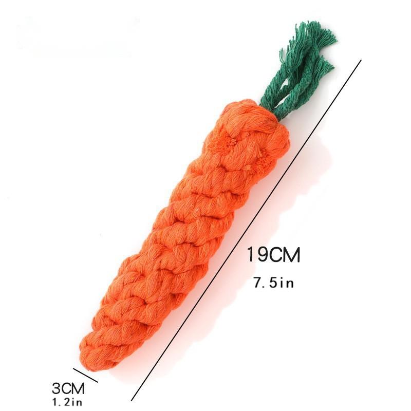 Carrot Shaped Knot Ropes Pet Dog Toys Chew Cat Toy Safe Toys for