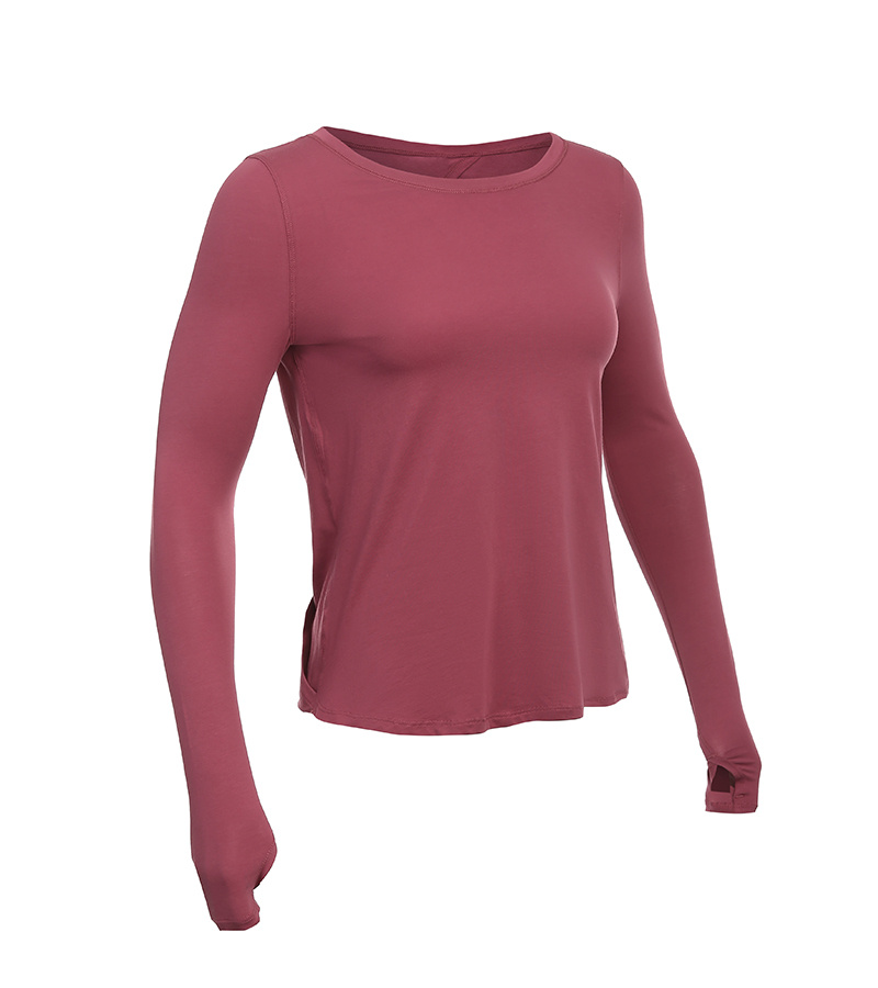 Muzniuer Women's Long Sleeve Open Back Workout Shirts Loose Backless Yoga  Shirts Thumb Hole Shirts, Burgundy, Small : : Clothing, Shoes &  Accessories