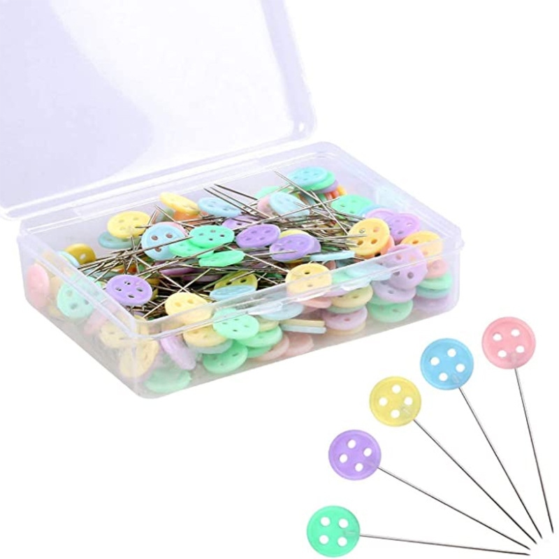 100PCS Sewing Pins for Fabric, Straight Pins with Colored Heads , Quilting  Pins for Dressmaker, Flower Head Sewing Pins Quilting Pins Stocking