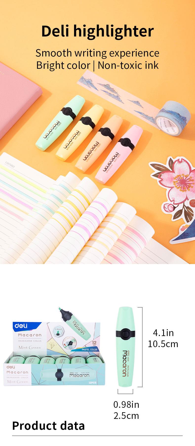 Dropship Deli Highlighters Pastel Markers,Chisel Tip 4/6 Colors
