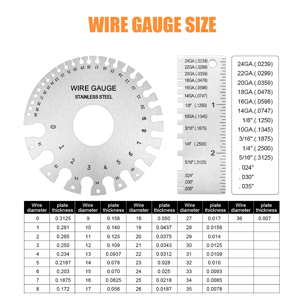 Stainless Steel American Standard Wire Diameter Gauge Sample Temu