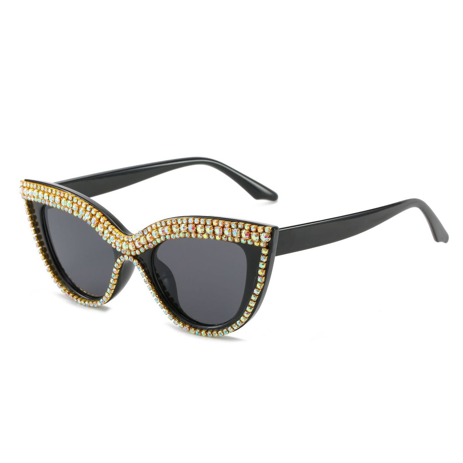 Womens Rhinestone Sunglasses Boho Cat Eye Sunglasses Crystal Sparkle ...