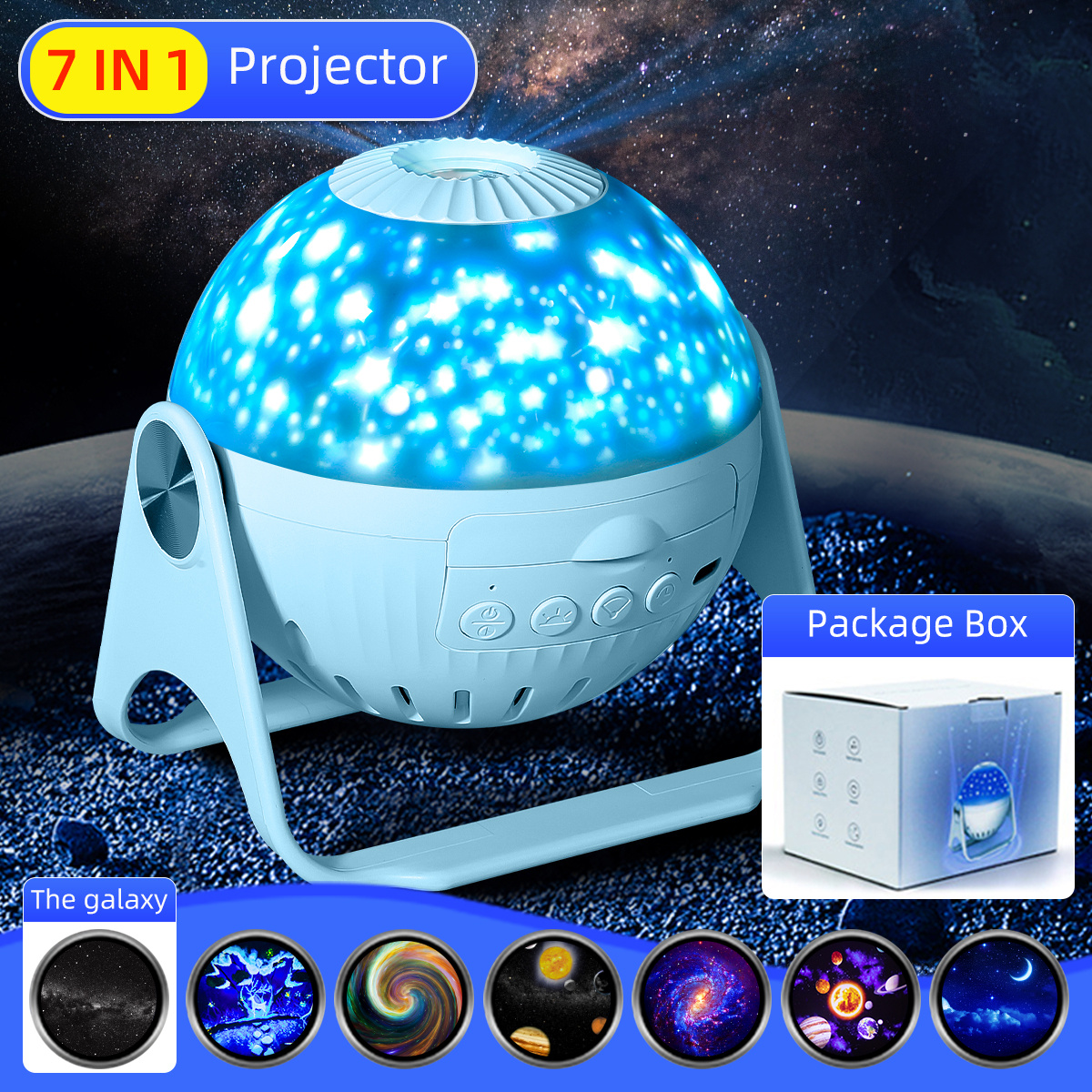 Planetarium Projector Star Projector Galaxy Projector-7 in 1 Constellation  Projector,360° Adjustable with Planets Nebulae Moon, Ceiling Projector for
