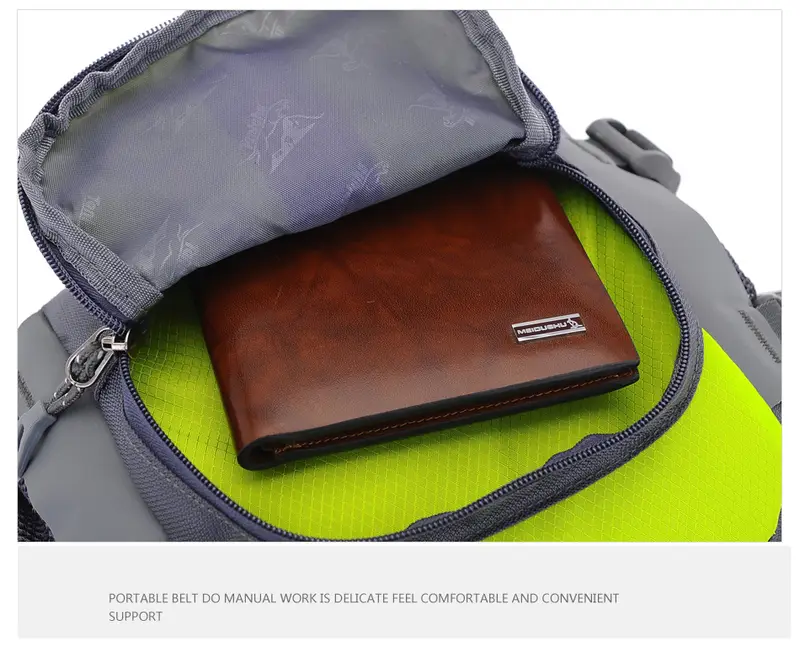 new versatile sports waist pack large capacity waterproof polyester fanny pack with zipper closure ideal for running hiking and travel hiking gear modern waist pack adjustable details 4