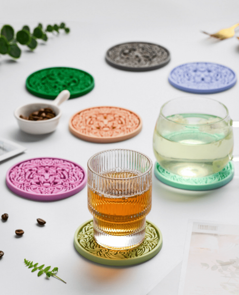 Silicone Coaster Cup Drink Mat Round Coasters Placemat Table - Temu ...