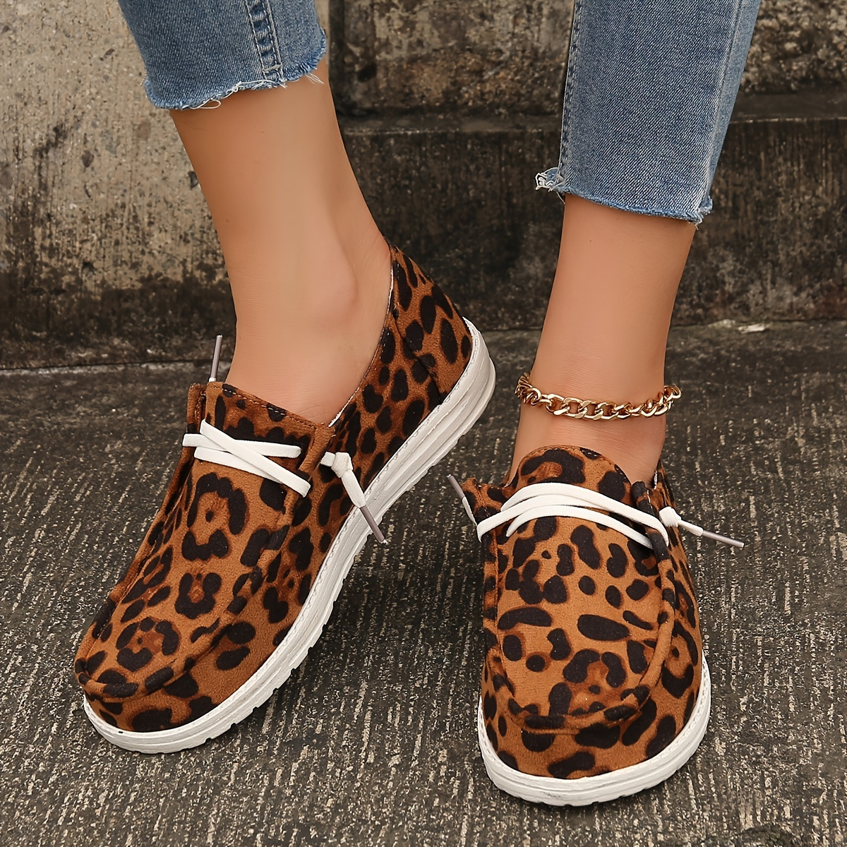 Women's Leopard Print Flat Loafers Casual Stylish Shoes Women's ...