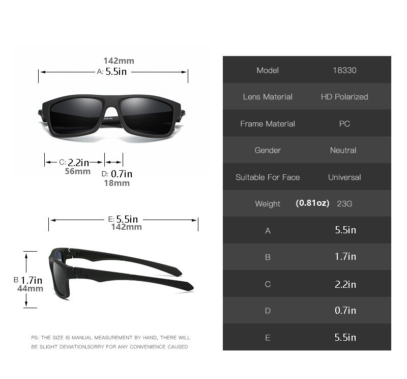 Trendy Cool Classic Rectangular Frame Polarized Sunglasses For Men